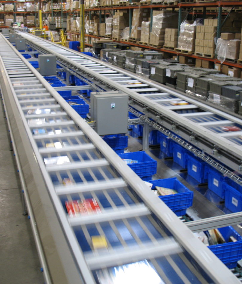 Books a Million sorting equipment in action.